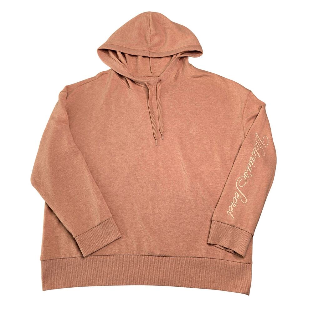 Victorias Secret Hoodie Womens XL Pink Logo Sleeve Pullover Terry Lounge Gym